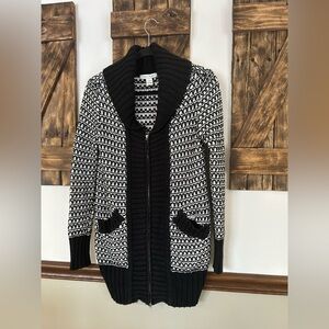 White House Black Market Heavy Knit Zip-up Sweater XS